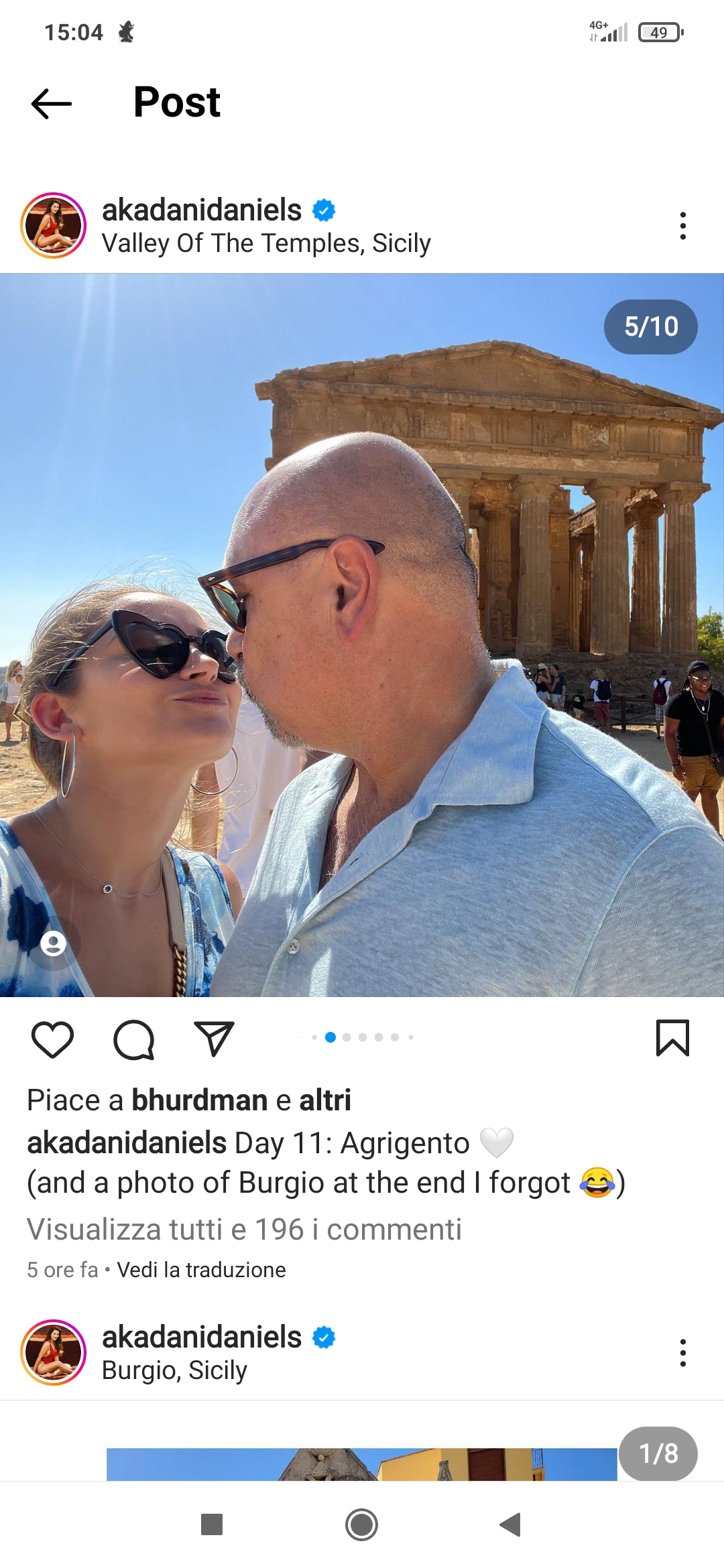 La pornostar Dani Daniels in vacanza ad Agrigento - Teleacras